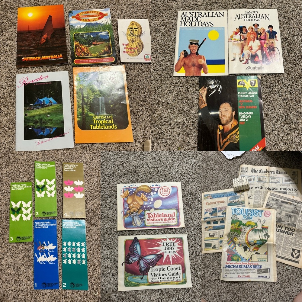 Vintage 1987 Australia  Travel Magazines park pamphlets News paper lot of 20